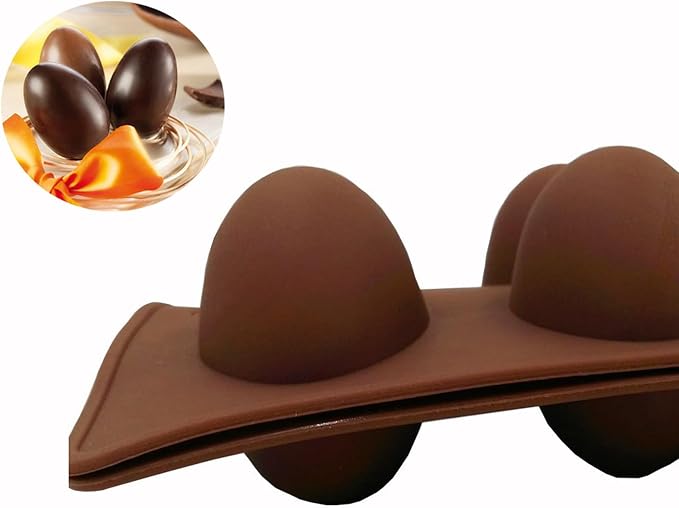 EchoDone Egg Shape Soap Mold Non Stick Silicone Half Egg Mold for Soap Making, Truffles Chocolate, Candy, Jelly, Desserts, Ice Tray Backing Set Cake Mould 2 Packs - Image 4