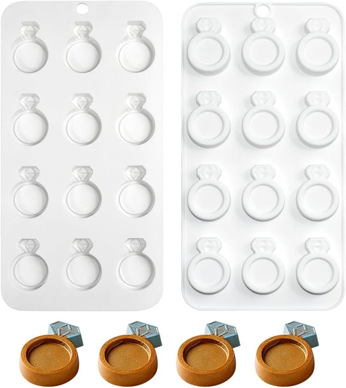 mostsom 3D Ring Shape Silicone Dessert Molds, Cake Molds for Baking, Mini Granola Bar, Chocolate Truffles, Whiskey Ice Cube Tray, Fondant Mould, Candy & Gummy Jelly Mold (C_ Ring)