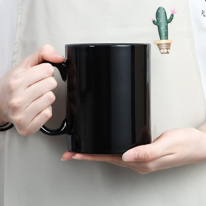 Large Coffee Mugs, 22 OZ(650ml) Extra Coffee Mug Set of 2, Smooth Ceramic Boss Cups, Big Capacity and Large Handle, for Dad Men, Black - Image 7