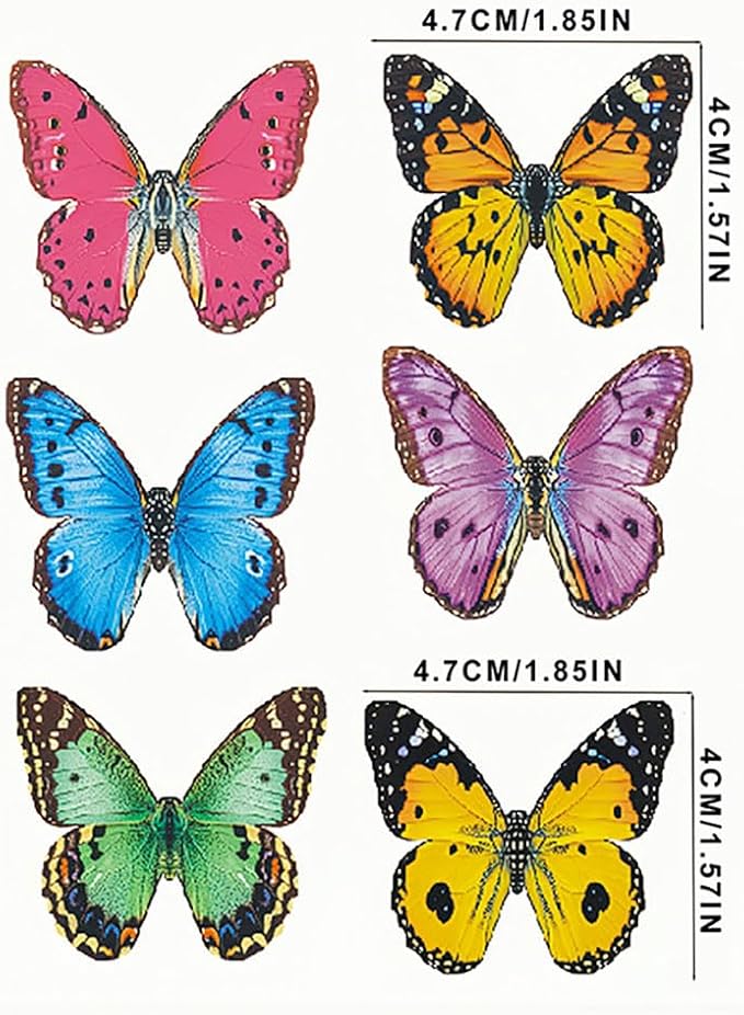 Edible Butterfly Wafer Paper Cake Cupcake Toppers 48pcs Edible Butterfly Decorations for Cakes, Cupcakes, Cookies Pastel Color Wedding, Birthday, Baby Shower Party Supplies (Butterflies A) - Image 2