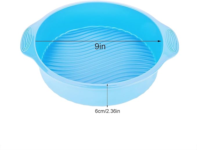 Silicone Cake Mold Round Shape Baking Pan for Oven and Microwave Food Grade Silicone Material in Green Pink Gray Blue 9 Inch Size (Blue) - Image 4