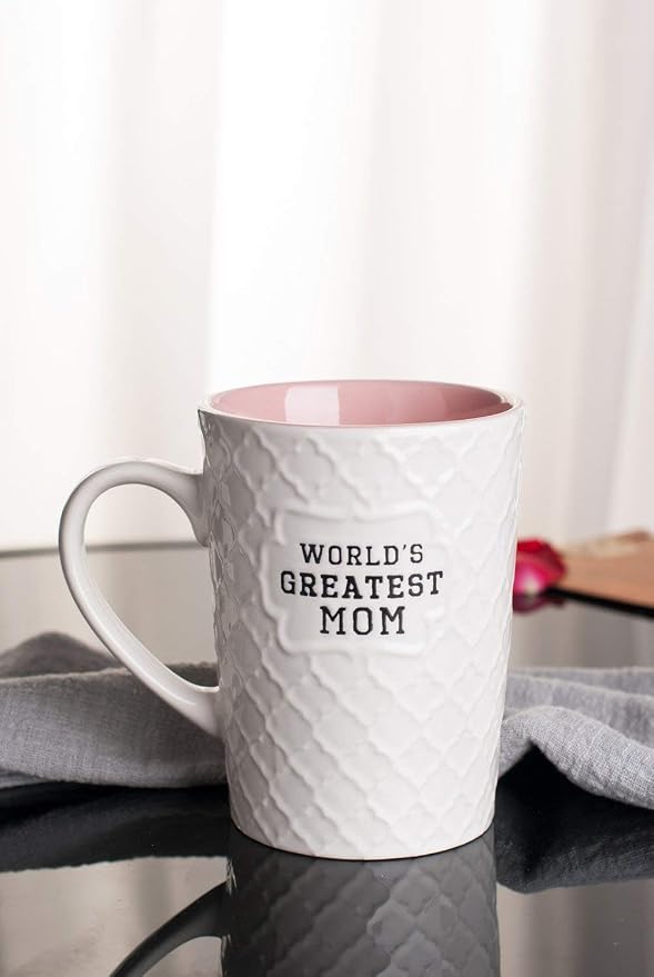 Ynsfree-World's Greatest Mom-16 OZ Coffee And Tea Cups-For mom,lady, wife,Valentine's Day or Anniversary - Birthday Gift Ceramic Office Fun Gifts Deal With White Cute Mugs-Funny Mom Mug - Image 4