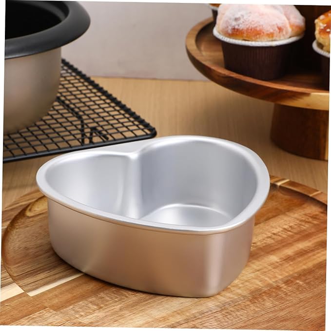 2pcs Heart Shaped Cake Pan Detachable Bottom Baking Molds for Homemade Cakes Aluminum Alloy Baking Trays for Birthdays and Special Occasions - Image 8