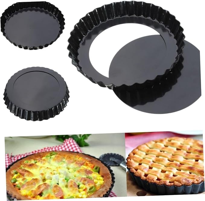 SOLUSTRE 3sets Non Stick Baking and Cake Molds for Oven Use for Tart Quiche and Pizza Baking Home Kitchen and Shop 2pcs*3 - Image 6