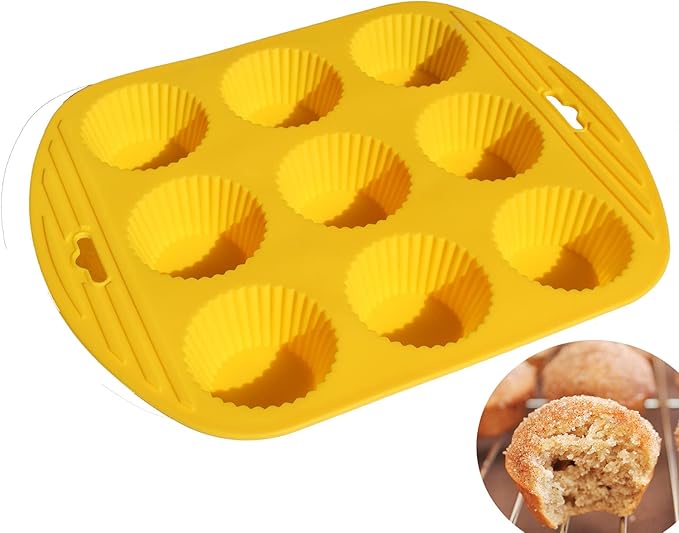 X-Haibei Round Cupcake Silicone Mold Pan - 2.3-Inch Cavity for Baking, Jello, Gelatin, Muffins, Wax Tarts & Soap Making