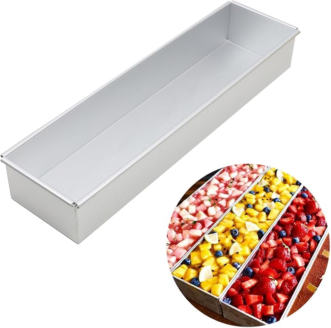 Aluminum Cheesecake Pan,Rectangular Cake Pan,Brownie Cake Baking Maker,Nonstick Tiramisu Pan Cake Baking Tray,Cake Pastry Cutter for Tiramisu Cheesecake Mousse Dessert, fixed frame - Image 5