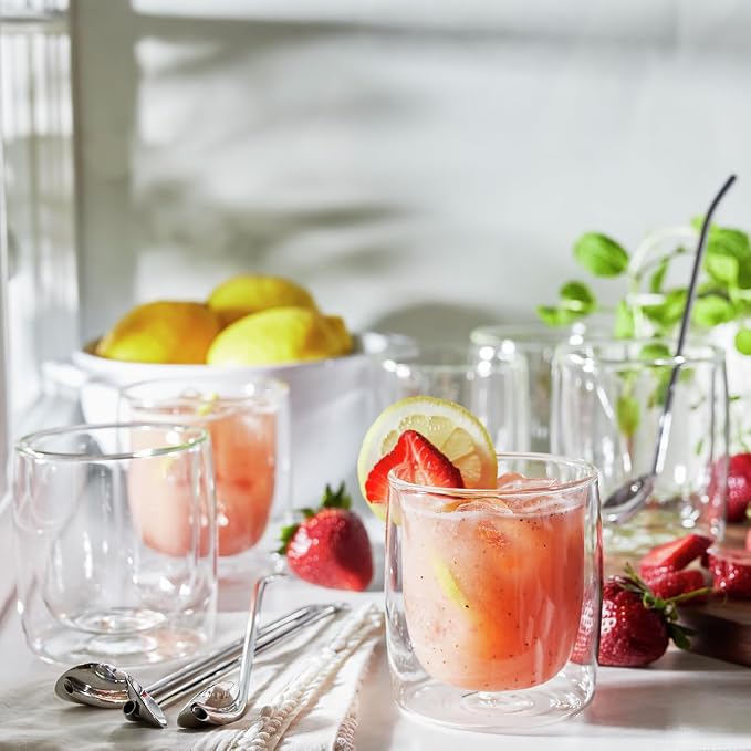 ZWILLING Sorrento 2-pc Double-Wall Tumbler Glass Set, 9-oz, 266ml, Clear - Image 6