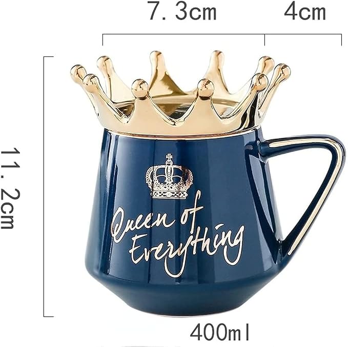 Arawat Pink Queen of Everything Mug with Lid Cute Pink Cup with Crown 12 oz Tea Coffee Mugs Gift with Spoon & Coaster Ceramic Cups Birthday Gifts for Women Girls Friend Valentine's Day Gifts for Women - Image 6