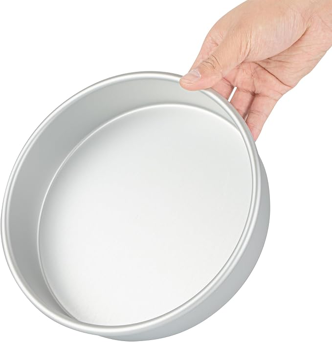 Restaurantware Aluminum Straight-Sided Cake Pan - Pack of 1 - Met Lux 8 x 2 Inches Round Baking Tin, Greaseproof, Even-Heating, Freezable - Anodized Aluminum Round Cake Pan Ideal For Baking - Image 9