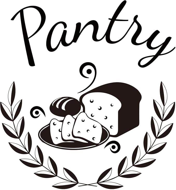 SUPERDANT Pantry Wall Decor Bread Food Vinyl Wall Stickers Olive Branches Sticker Pantry Art Sign Decor Kitchen Wallpaper Decals for Home Restaurant Coffee Shop Store Office Decorations 12x11in by SUPERDANT