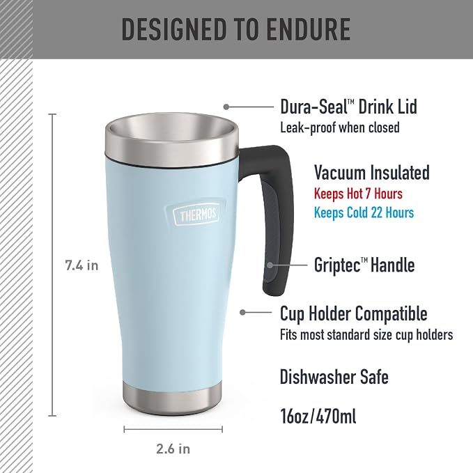THERMOS ICON SERIES, Stainless Steel Mug, Glacier, 16 oz - Image 2