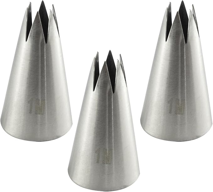3 PCS 1M Cake Piping Tips, Cake Decorating Tips for Buttercream, Icing, DIY Cupcake Baking