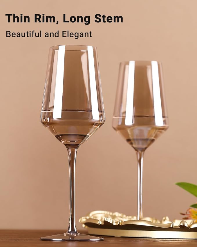 comfit Smokey Gray/Grey Wine Glasses Set of 6-14 oz Gray Kitchen Accessories, Unfading Color, Hand-blown Colored Wine Glasses - Gifts for Lovers, Mother's Day, Wedding, Birthday Gifts - Image 4
