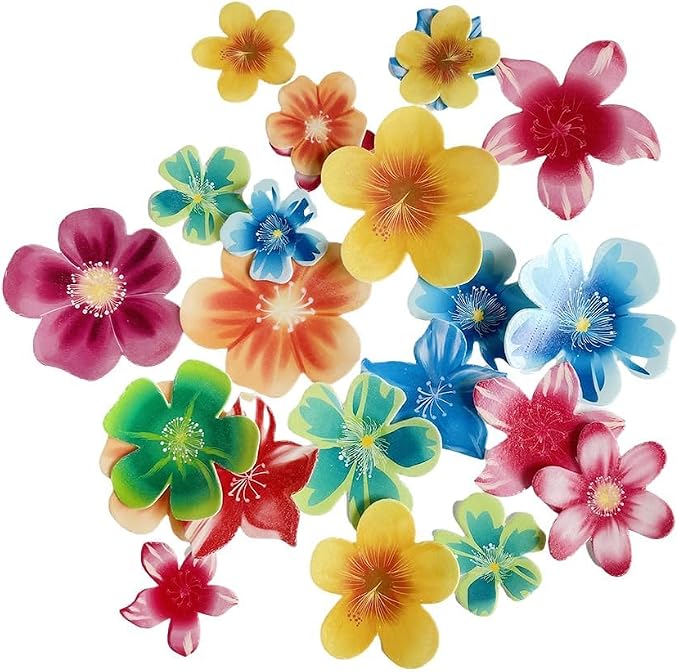 Set of 50 Edible Flowers for Cake Decoration Christmas Wedding Birthday Cake Cocktail Mixed Size & Colour - Image 2