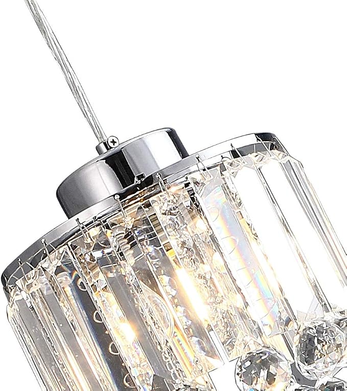 TFCFL 2 Pcs/3 Pcs Glass & Crystal Pendant Light with Crystal Beads Modern Light Glass Pendant Lighting Fixture for Kitchen Island Dining Room Cafe Shops Restaurants (3 Pcs-Clear) - Image 3