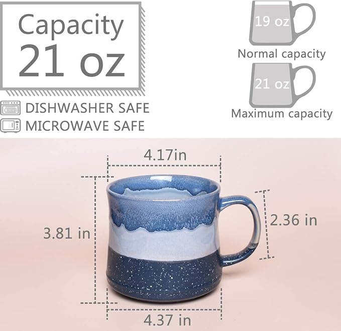 PCS 21 Oz Bosmarlin Large Stoneware Coffee Mug - Image 2