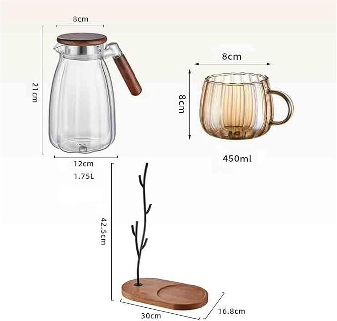 drinking glassware Amber-colored Glass Cup Set, 4 Pcs 15oz - Image 2