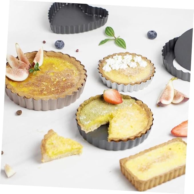Ciieeo 2pcs Non-stick Baking Pan and Tart Molds for Pizza Cakes and Quiches Removable Bottom for Easy Release and Cleanup - Image 6