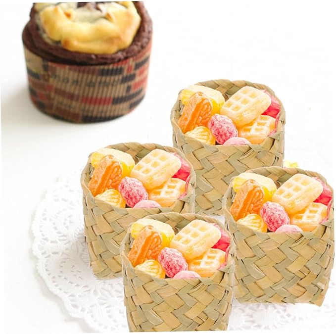 DOITOOL 8pcs Woven Storage Baskets for Organizing Natural Color Decorative Holders for Candy Snacks and Accessories Rustic Farmhouse Style for Home Decor and Packaging - Image 4