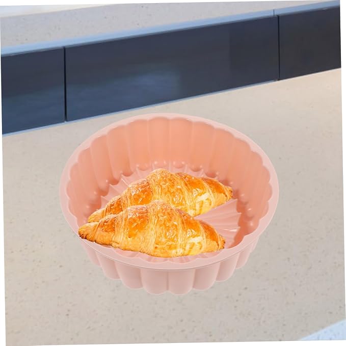 SECFOU 2pcs Food Grade Silicone Cake Pan Round Nonstick for Tart and Cheesecake Baking Up - Image 4