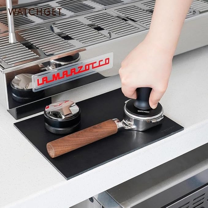 watchget 58mm Espresso Coffee Tamper 30lbs Double Spring Loaded Tamper Barista Calibrated Coffee Tamper Fits 58mm Portafilter Espresso Machine Anodized Aluminum Handle and Stainless Steel Flat Base