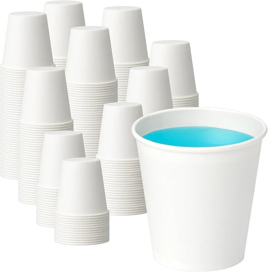 200 Pack 3 oz Bathroom Paper Cups, Small Bathroom Cups, Food-Safe Mouthwash Paper Cups, Leak-Free Small Disposable Coffee Cups for Daily Use, Travel and Camping by VPACKDUO