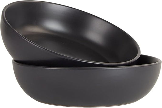 10 Strawberry Street Wazee Matte 9"/48oz Serving Bowl, Set of 2, Black by 10StrawberryStreet