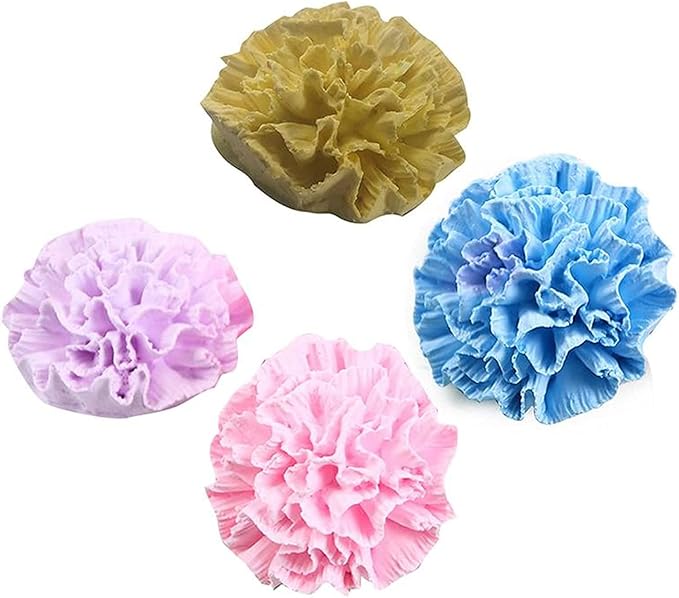 Soap Molds Carnations Flower, 3D Flowers Silicone Handmade DIY Candy Melt Mold, Chocolate Cookie Making Tools, Christmas Cake Candles Mould, Christmas Party Decoration for Oven Cupcake