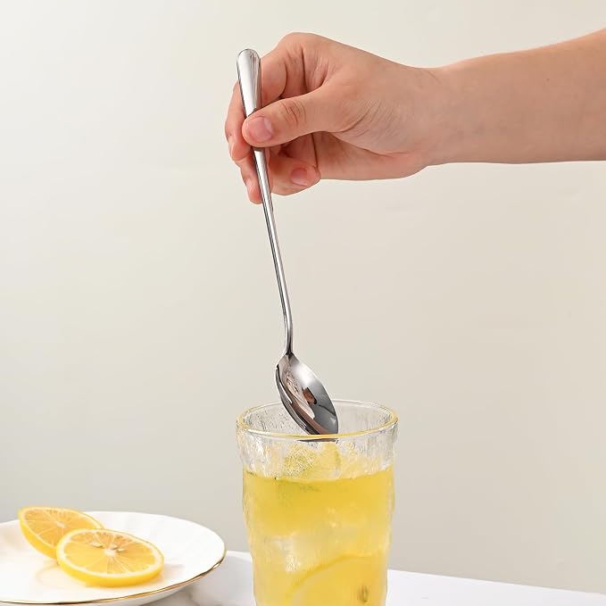 DEHOV 7.5 Inches Stainless Steel Iced Tea Spoons,Set Of 8 Long Stirring Spoons For Coffee,Cocktail,Ice Cream,Long Handle Iced Teaspoons,Latte Spoons For Mixing - Image 8