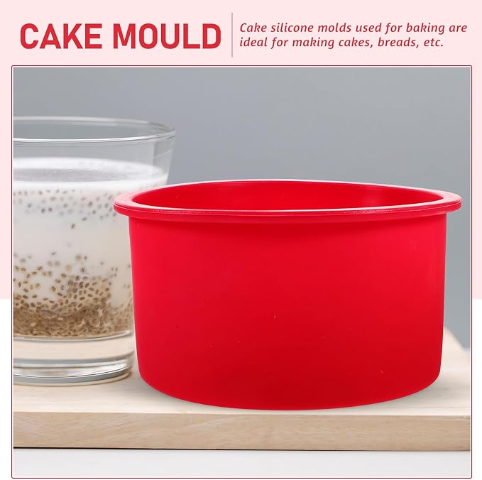 Cabilock Silicone Cake Tin Round Shape Non-stick Baking Heat for Mousse Muffin Jelly Pudding - Image 3