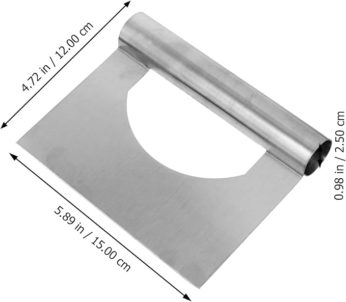VOSAREA Stainless Steel Dough Cutter with Creative Design Handle for Scraping Dough and Baking Scrapers, Kitchen Chopper Tool for Flat Cooking and Pastry Preparation - Image 2