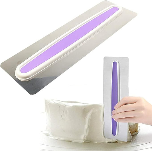 Cream Scraper, DIY Cake Tools Stainless Steel Cream Scraper Fondant Smoothing and Decorating Tools for Food Cake Bread Kitchen Cheese