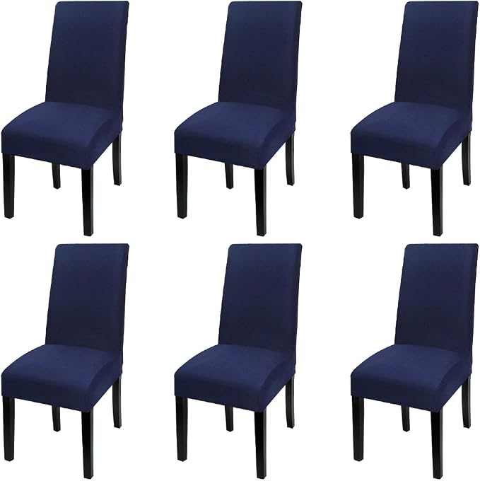 Fuloon Dining Chair Slipcover, Stretch Parson Chair Protector for Home | Solid Deep Blue, Set of 4, Super Fit, Stretch, Removable, Washable, Suits for Hotel, Dining Room, Ceremony, Banquet Party by Fuloon