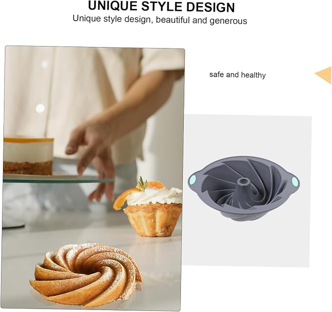 PRETYZOOM 1pc Silicone Chiffon Cake Non-stick Baking Tool for Home Use High-temperature and Easy to Light Grey and Blue for Mousse and Desserts - Image 9