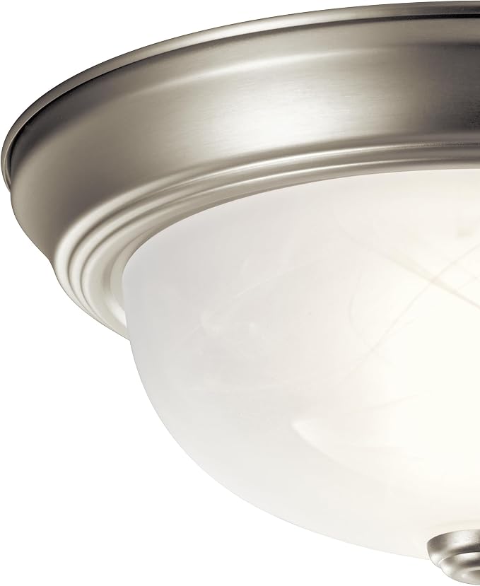Kichler 11.5" 2-Light Flush Mount Light, Brushed Nickel - Image 4