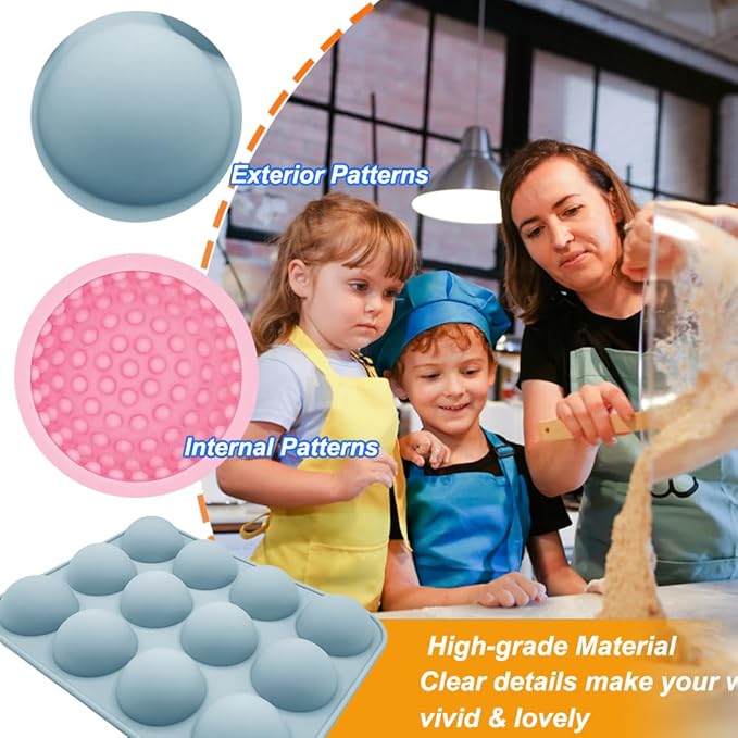 2 Pack Golf Ball Chocolate Silicone Molds 3D Golf Ball Mold for Cake Pops Chocolate Bomb Cake Decorations Mousse Pastry Handmade Soap Cupcake Topper