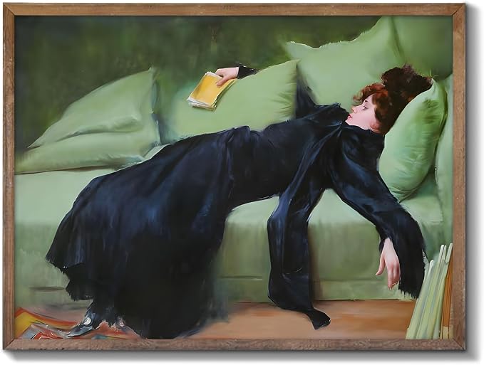 Vintage Unframed Wall Art, Moody Wall Decor Decadent Young Woman After the Dance Victorian Canvas Paintings, Vintage Wall Decor for Bedroom Living Room Home Office Classical Bathroom Decor Wall Art (8"x10") by XOCUUI