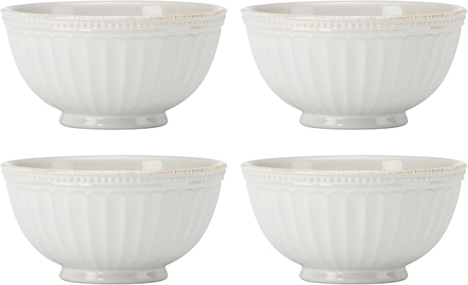 Lenox Dinnerware Sets, French Perle Groove White 24-Piece Dinnerware Set, Service For 8, Stoneware, Dishwasher Safe, Microwave Safe, Bowls, Plates And Bowls, Dinner Dishes, Plates (White, 24 Piece) - Image 3