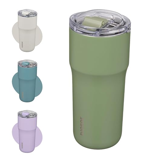 BJPKPK 24 oz Coffee Tumbler, Insulated Stainless Steel Travel Cup | Double Wall Vacuum, Leak Proof Lid, Keeps Hot/Cold/Iced, BPA Free, Dishwasher Safe, Cupholder, Forest Green by BJPKPK