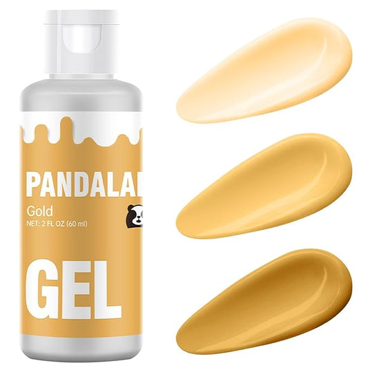 Gold Gel Food Coloring - Pandalab 2 Ounce High Concentrated Food Dye for Baking, Cake, Cookie, Fondant, Icing, Easter Egg, Macaron, DIY Slime (60ml)