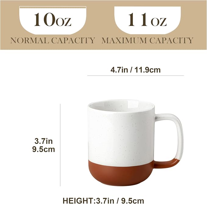 MALACASA Ceramic Coffee Mugs Set of 4, 11oz Coffee Cups, Modern Farmhouse Mugs for Coffee, Latte, Tea, Hot Chocolate, Cappuccino, Milk, Microwave & Dishwasher Safe, Multicolor, Series TARA - Image 2