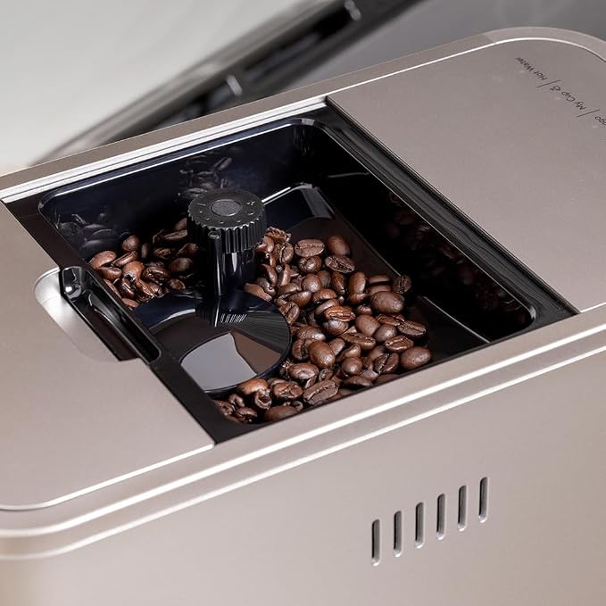 Café Affetto Automatic Espresso Machine + Milk Frother | Built-In & Adjustable Espresso Bean Grinder | One-Touch Brew in 90 Seconds | Steel Silver, 1.2 Liter, (C7CEBBS2RS3) - Image 6