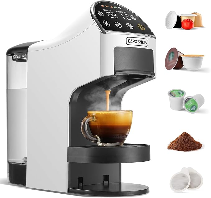 Magician2 5-in-1 Mini Coffee Maker & Machine | 20 Bar, LED Touch, 42oz Tank | Fits K Cup/Nespresso/Dolce Gusto & ESE Pods, Touchscreen & Pods Recognition, Adjustable Temp/Volume, For Kitchen/Office/Dorm - Image 10