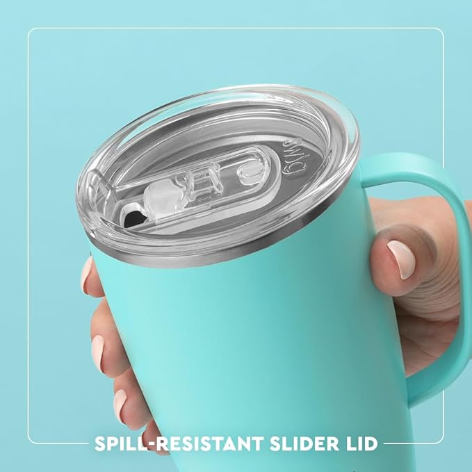 Swig Life 18oz Insulated Travel Mug with Handle & Lid, Teacher Life | Triple Insulated Stainless Steel - Handle & Lid Included - Keeps Coffee Hot or Cold - Cup Holder Friendly - Image 4