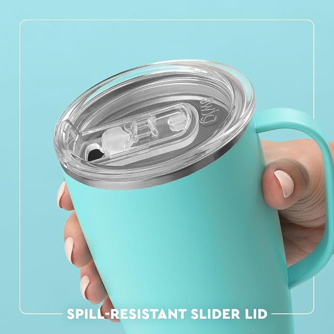 Swig Stainless Steel Insulated Travel Mug, 18 oz, Purple Reign, Double Wall Vacuum Sealed, Dishwasher Safe, Cup Holder Friendly | Triple Insulated Stainless Steel - Handle & Lid Included - Keeps Coffee Hot or Cold - Cup Holder Friendly - Image 4