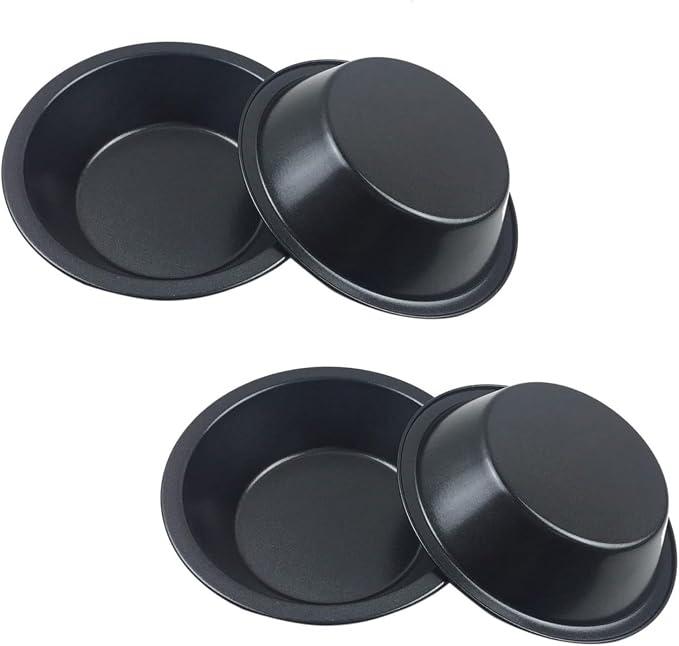 4-Pack 5 Inch Carbon Steel Tart Pans | 4-pack, 5-inch, Carbon steel, Nonstick, Round tart/pie, Even heating, Quiche/fruit pie/cake, Oil brush included - Image 7