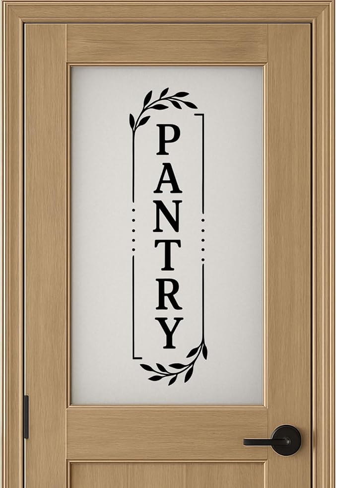 Black Pantry Door Vinyl Decal, Pantry Decal, Pantry Sticker, Vinyl for Glass, Pantry Door Farmhouse Kitchen Decor Sticker, 18 * 5 Inch by BOMSCTA
