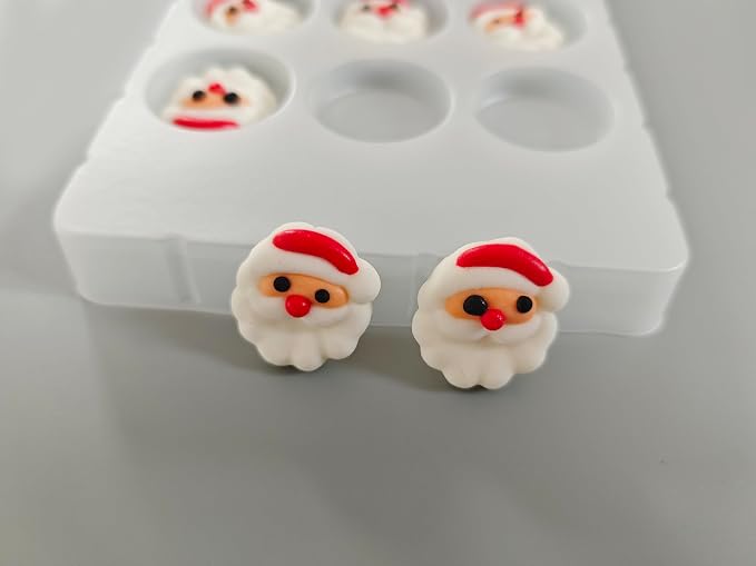 Edible Christmas Themed Sugar 12 pcs Santa Claus cake decorations, cupcake toppers, perfect Icing Cookies decro for Xmas Gingerbread House, Macaron and Cakecicles Decorating - Image 3