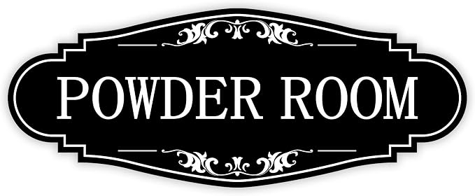 Powder Room Sign Sticker for Business and Home，Self-adhesive Cute Powder Room Door Decor，Waterproof Guest Bathroom Decals for House，Office，Shop by LUHIMO