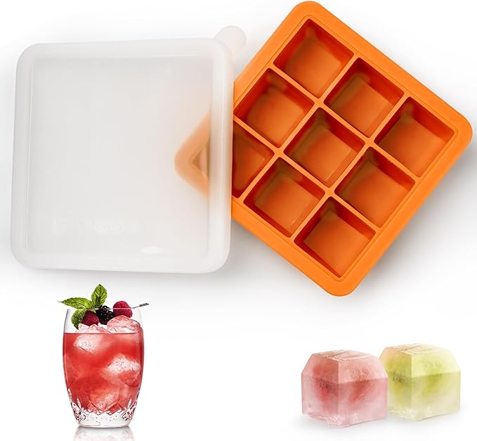 Small Ice Cube Trays for Freezer,9x1.3 inch,BPA Free,Silicone Ice Cube Tray with Lid | Mini Ice Cube Trays-Nugget Ice Tray with lid for Mini Fridge with Freezer for Coffee,Cocktail,Baby Food